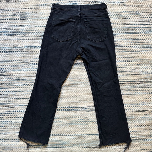 Everlane High Rise Kick Crop Jeans in Black Size 28 Denim Raw Hem - Picture 5 of 11